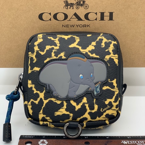 COACH SQUARE HYBRID POUCH W WAVY ANLPRINT & DUMBO - Picture 4 of 16